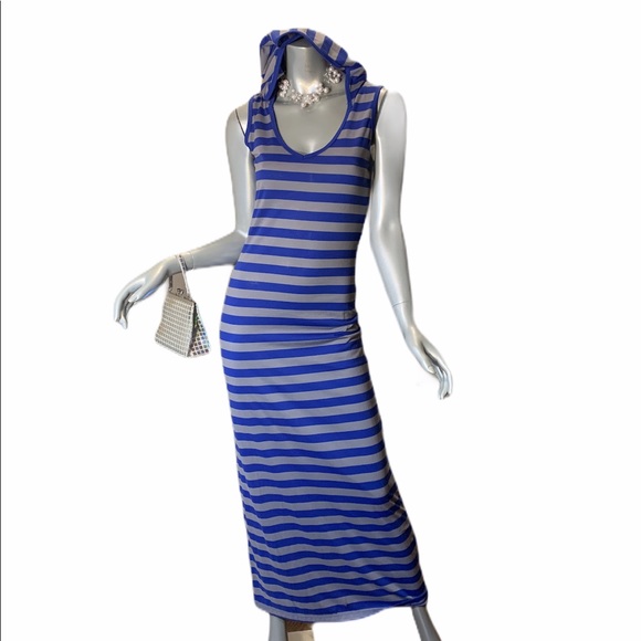 Derek Heart Dresses & Skirts - Derek Heart Hoodie Dress Blue and Gray Maxi